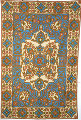 Hand Embroidered Area Rug, Tapestry Wool Rug, Multicolor 6x4 feet #CWR24108