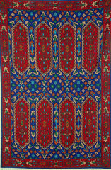 Chain Stitch Tapestry Kelim Wool Rug, Multicolor Embroidered 6x4 feet #CWR24112