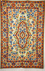 Hand Embroidered Area Rug, Tapestry Wool Rug, Multicolor 6x4 feet #CWR24115