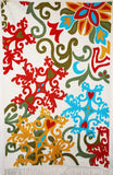 Hand Embroidered Area Rug, Tapestry Wool Rug, Multicolor 6x4 feet #CWR24114