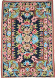 Hand Embroidered Area Rug, Tapestry Wool Rug, Multicolor 2x3 feet #CWR6106