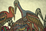 Chain Stitch Tapestry Wool Rug "Birds", Multicolor Embroidered 2x3 feet #CWR6110