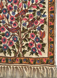 Hand Embroidered Area Rug, Tree of Life Tapestry Wool Rug, Multicolor 2x3 feet #CWR6114