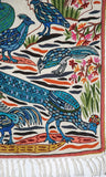 Kashmiri Wool Area Rug Tapestry Birds, Multicolor Embroidery 2x3 feet #CWR6116