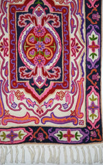 Hand Embroidered Area Rug, Tapestry Wool Rug, Multicolor 2x3 feet #CWR6117