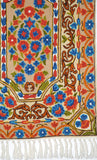 Hand Embroidered Area Rug, Tapestry Wool Rug, Multicolor 2x3 feet #CWR6118