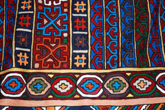 Chain Stitch Tapestry Kelim Wool Rug, Multicolor Embroidered 6x9 feet #CWR54109