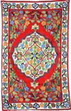 Chain Stitch Tapestry Silk Rug, Multicolor Embroidered 2.5x4 feet #CWR10101