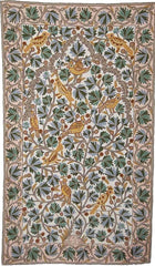 Hand Embroidered Area Rug, Tree of Life Tapestry Wool Rug, Multicolor 3x5 feet #CWR15111