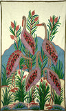 Chain Stitch Tapestry Wool Rug "Birds", Multicolor Embroidered 3x5 feet #CWR15119