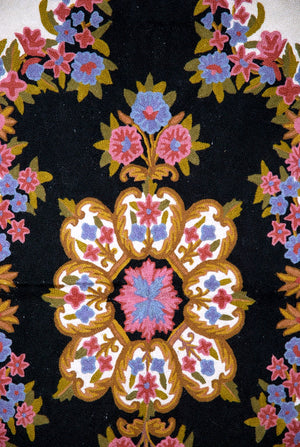 Kashmiri Wool Tapestry Area Rug, Multicolor Wool Embroidery 3x5 feet #CWR15123