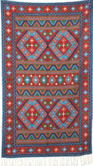 Chain Stitch Tapestry Kelim Wool Rug, Multicolor Embroidered 3x5 feet #CWR15128