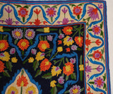 Hand Embroidered Area Rug, Tapestry Wool Rug, Multicolor 3x5 feet #CWR15133