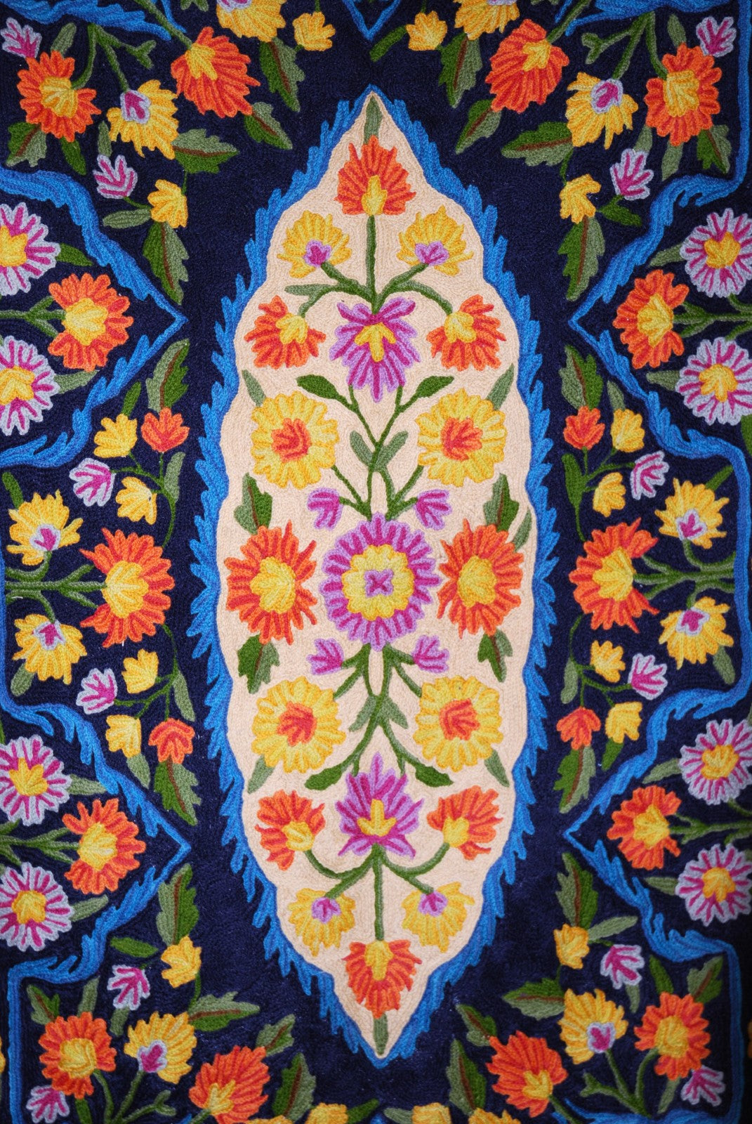 Handmade Tapestry Woolen Area Rug, Multicolor Embroidery 3x5 feet #CWR15133