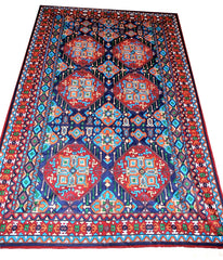 Hand Embroidered Area Rug, Tapestry Wool Rug, Multicolor 6x9 feet #CWR54108