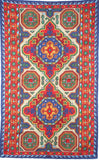 Chain Stitch Tapestry Kelim Wool Rug, Multicolor Embroidered 3x5 feet #CWR15122