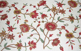 Custom Crewel Embroidered Fabric, Multicolor Embroidery #3308