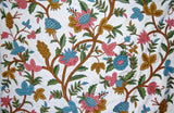 Custom Crewel Embroidered Fabric, Multicolor Embroidery #3316