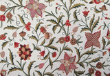 Custom Crewel Embroidered Fabric, Multicolor Embroidery #3317
