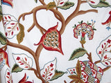 Custom Crewel Embroidered Fabric, Multicolor Embroidery #3321