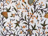 Custom Crewel Embroidered Fabric "Tree of Life", Multicolor Embroidery #3332