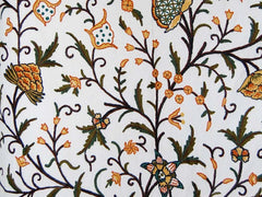 Custom Crewel Embroidered Fabric "Tree of Life", Multicolor Embroidery #3332