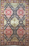 Kashmir Silk Carpet Hand Knotted, Red and Green 3'x5' #CPS15203