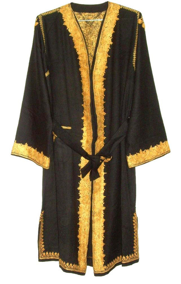 Buy Men Woolen Nightgown Dressing Gown Sleep and Lounge Wear with Kashmiri  Charming Embroidery Free Size Off-White at Amazon.in
