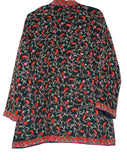 Kashmiri Woolen Jacket Black, Multicolor Embroidery #AO-007