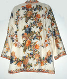 Kashmiri Woolen Jacket Off-White, Multicolor Embroidery #AO-051