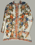 Kashmiri Woolen Jacket Off-White, Multicolor Embroidery #AO-051