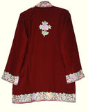 Embroidered Woolen Jacket Maroon, Multicolor Embroidery #BD-005