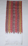 Kashmir Woolen Shawl Wrap Throw Off White, Multicolor "Jamawar" Embroidery #WS-112