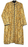 Kashmiri "Jamawar" Coat Woolen Long Jacket Black, Yellow and Olive Embroidery #JM-122