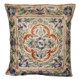 Crewel Silk Embroidered Cushion Cover, Multicolor #CW2003